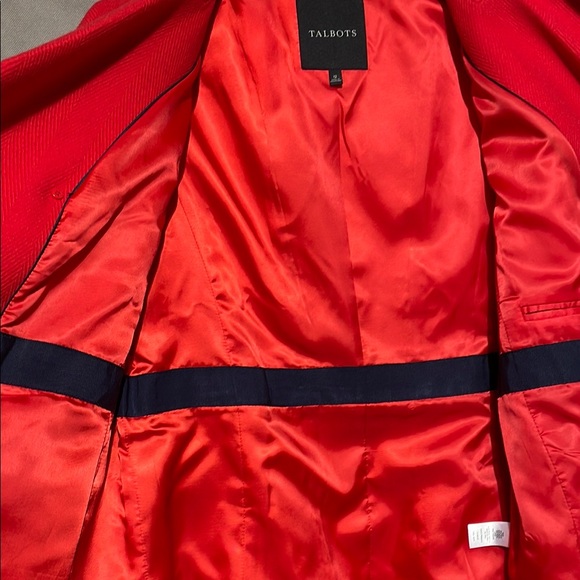 Talbots Red Pea Coat with Double Breasted Design - Picture 14 of 16